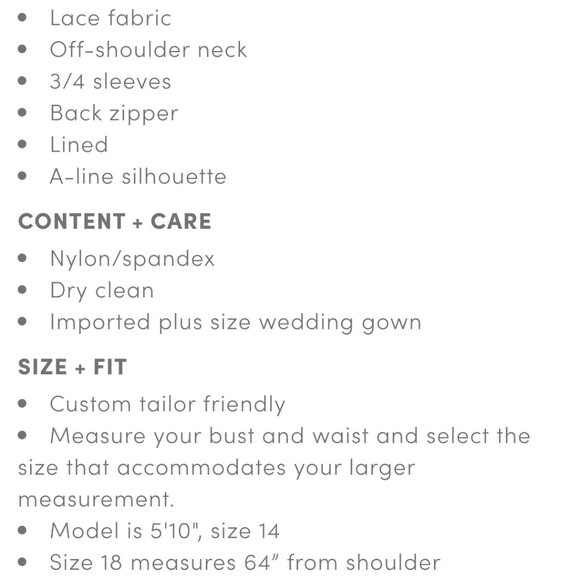 Torrid lace off the shoulder wedding gown white sz 16 nwt - Picture 3 of 3